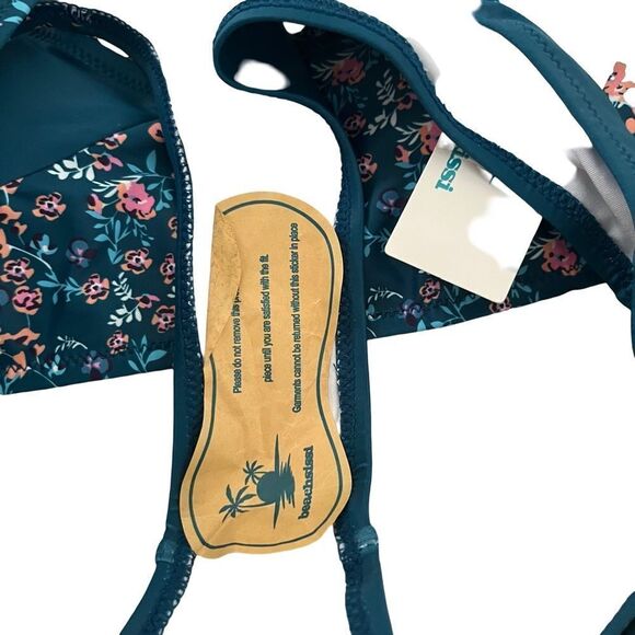 NWT Beachsissi teal pink floral two piece bikini - Picture 4 of 5